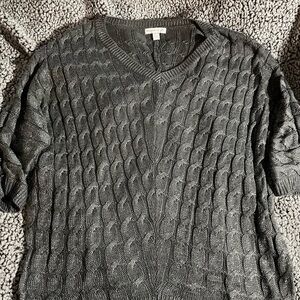 New York & Company Gray Cable Knit Sweater
